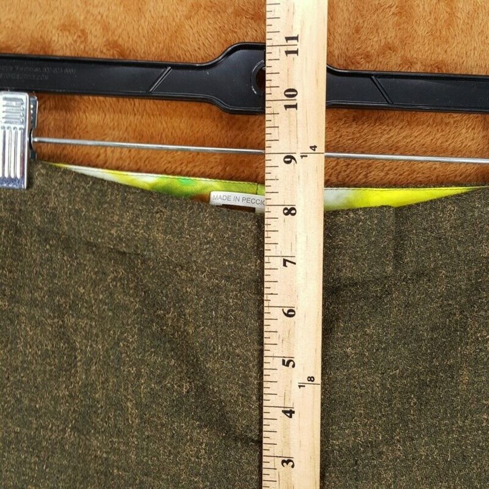 KAUFMAN FRANCO Pants Womens Size 4 Green Tweed Bootcut Slit Ankle Trouser SHELLY - Picture 7 of 9